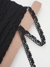 Кружево цв.черный, ш.15мм, хлопок-90%, п/э-10%, рис.016/26