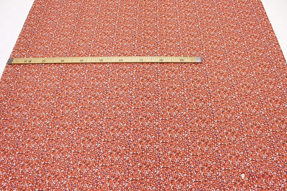 Штапель "Летний ветерок" цв.кораллово-терракотовый,  ш.1.45м, вискоза-100%, 100гр/м.кв 