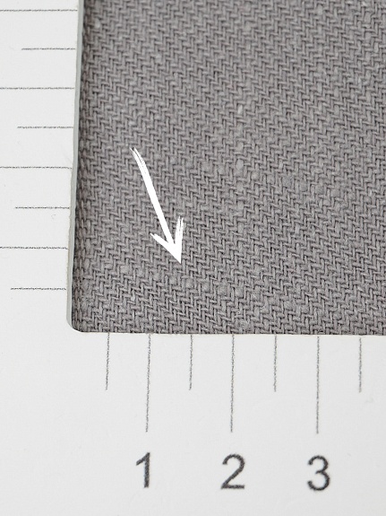 Брак(уценка) Конопля с хлопком-диагональ цв.Каменно-серый, ш.1.4м, конопля-80%, хлопок-20%, 246гр/м.кв