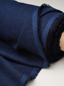 Лен с вискозой с эффектом мятости цв.Чернильно-этнографический, ш.1.45м, лен-56%, вискоза-44%