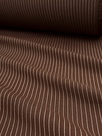 Пестрядь "Средняя полоска на шоколадном", ш.1.4м, хлопок-95%, п/э-5%, 140гр/м.кв