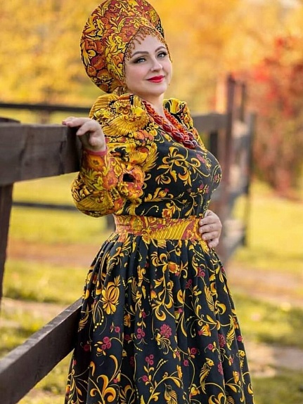 Платье из рогожки "Жар - птица"