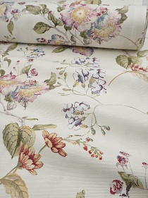 Ткань Дак "Элегия цветов" цв.розовый, ш.1.8м, хлопок-65%, п/э-35%, 210гр/м.кв