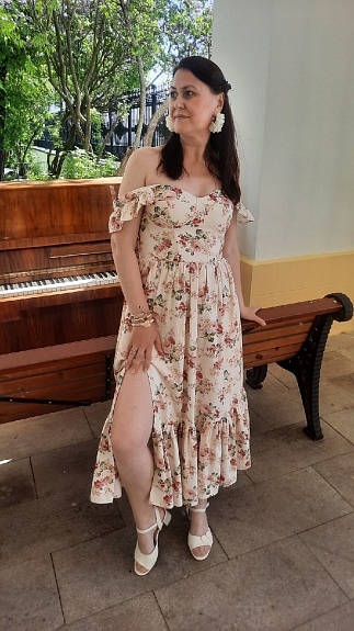 Платье из импортного хлопка "Роскошный букет"