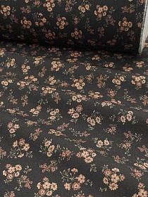 Импорт. хлопок Цифр.печать "Проблеск весны" цв.черный, ш.1.5м, хлопок-100%, 150гр/м.кв