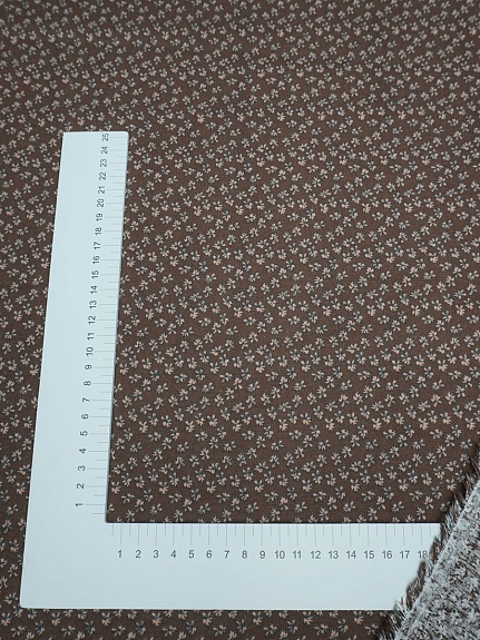 Теплый хлопок "Воздушные лютики" цв.кофейный, ш.1.45м, хлопок-100%, 150гр/м.кв