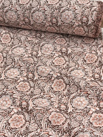 Импорт. хлопок "Цветочное сплетение" цв.коричневый, ш.1.45м, хлопок-100%, 100гр/м.кв