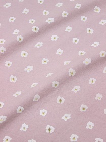 Теплый хлопок "Цветочный ряд" цв.св.розово-сиреневый, ш.1.5м, хлопок-100%, 160гр/м.кв
