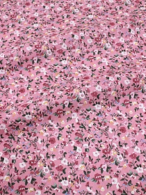 Сатин "Цветочный вьюнок на винтажно-розовом", ш.1.60м, хлопок-100%, 90гр/м.кв