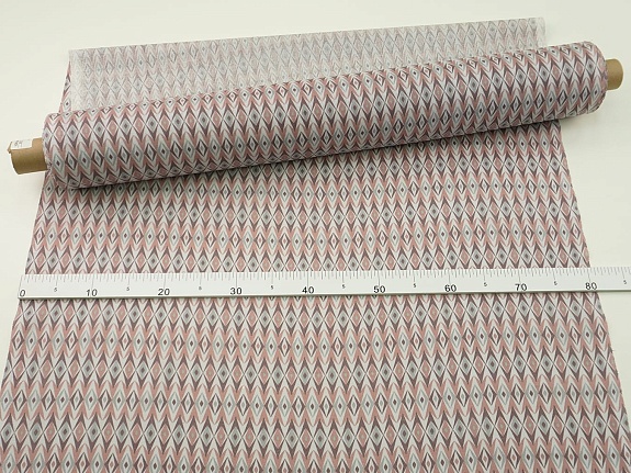 Мерный лоскут Ситец "Восточные ромбы" цв.коричневый/серый, ш.0.8м, хлопок-100%, 85гр/м.кв