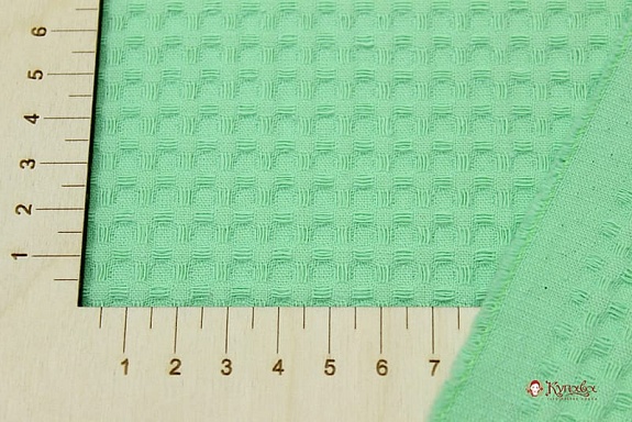 Вафельное премиум-полотно "Italy" цв.Салатово-мятный, ш.1.5м, хлопок-100%, 240гр/м.кв