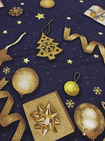 Мерный лоскут Поплин "Заветное желание - подарки", (комп), ш.2.2м, хлопок-100%, 115гр/м.кв