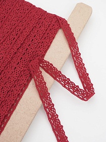 Кружево хлопок-90%, п/э-10%, 14мм, цв.красный