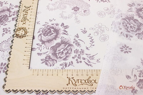 Поплин "Цветочный туман на белом", ш.2.2м, хлопок-100%, 100гр/м.кв