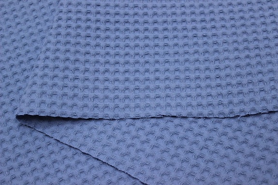 Вафельное премиум-полотно "Italy" цв.Светлый джинсово-голубой, ш.1.5м, хлопок-100%, 240гр/м.кв