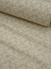 Хлопколен "Туаль де Жуи - прованс цветы" цв.песочный (на суровом), ш.1.4м, лен-15%, хл-85%