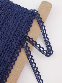 Кружево цв.т.сине-фиолетовый, ш.10мм, хлопок-90%, п/э-10%#051869