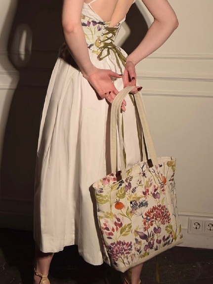 Сумка из интерьерного хлопка "Пряное лето" 