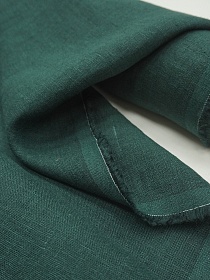 Лен костюмный с эффектом мятости цв.Темный малахит, ш.1.45м, лен-100%, 190гр/м.кв