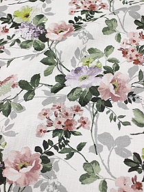 Лен костюмный (Digital) "Дикая роза", ш.1.5м, лен-100%, 190гр/м.кв