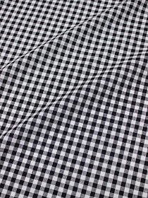 Мерный лоскут Пестрядь "Клетка (6*6 мм)" цв.черный, ш.1.45м, хлопок-100%, 130гр/м.кв