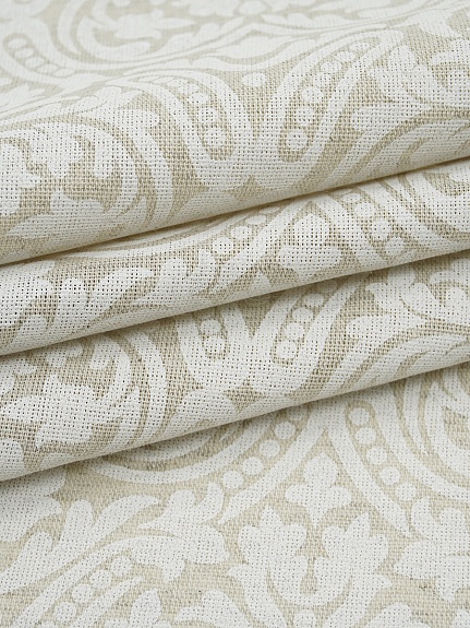 Полулен "Белый орнамент" (на суровом), ш.1.5м, лен-30%, хлопок-70%, 155гр/м.кв