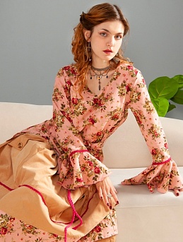 Туника из хлопкольна и микровельвета