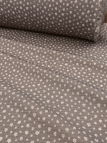 Хлопколен Цифр.печать "Абелия" цв.т.кофейно-серый, СОРТ2, ш.1.45м, лен-10%, хл-85%, п/э-5%, 130гр/м.кв