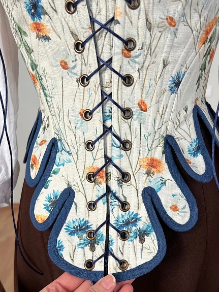 Корсет из 100% льна "Луговые цветы"