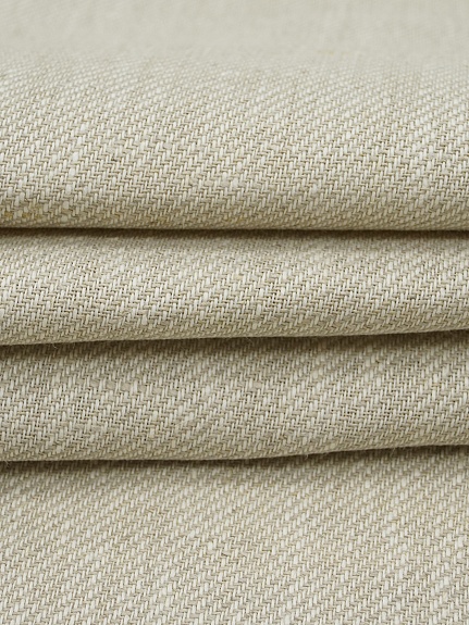 Льняная саржа цв.Натуральный, ш.1.5м, лен-100%, 290гр/м.кв