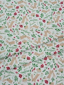 Трикотаж Кулир.гладь "Зайкины цветочки", ш.1.96м (0.98м*2, чулок), Карде, хлопок-100%, 145гр/м.кв