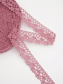 Кружево цв.дымчатая роза, ш.20мм, хлопок-90%, п/э-10%, 10м, рис.015/12