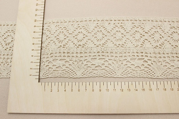 Кружево цв.суровый, ш.95мм, хлопок-100%, рис.172/3