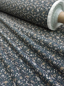 Импорт. хлопок (ситец) "Ульяна" цв.чернильный, ш.1.45м, хлопок-100%, 90гр/м.кв