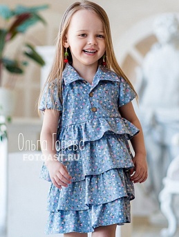 Детское платье из хлопка "Цветочный вьюнок"