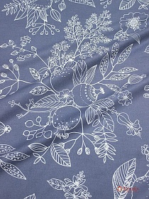 Мерный лоскут ( ткань в отрезах) Поплин "Деметра" цв.св.голубика, (комп), ш.2.2м, хлопок-100%, 110гр/м.кв