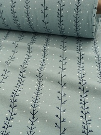 Теплый хлопок "Зимнее очарование" цв.св.голубой мох, ш.1.48м, хлопок-100%, 160гр/м.кв