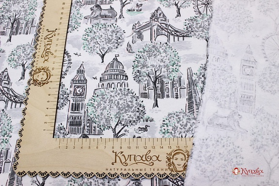 Теплый хлопок "Английские улочки", ш.1.50м, хлопок-100%, 150гр/м.кв