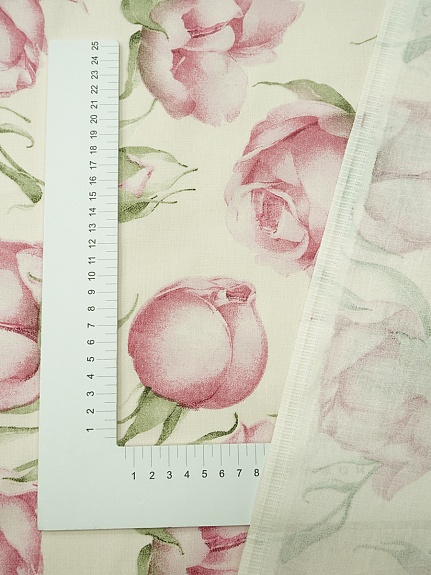 Бязь "Роскошные бутоны"(крупные цветы), (комп), ш.2.2м, хлопок-100%, 140гр/м.кв