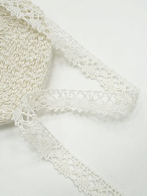 Кружево цв.ванильный, ш.15мм, хлопок-90%, п/э-10%, 10м, рис.016/2