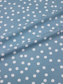 Штапель "Россыпь белого гороха (7мм)" цв.св.сине-зеленая дымка, ш.1.43м, вискоза-100%, 90гр/м.кв