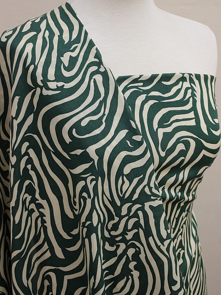 Штапель "Иммерсия" цв.хвойно-зеленый, ВИД2, ш.1.45м, вискоза-100%, 90гр/м.кв