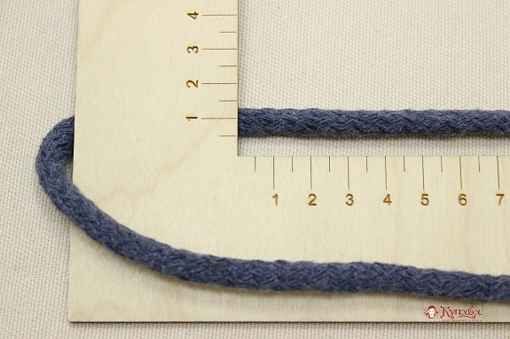 Шнур цв.темный джинс-2, ш.8мм, хлопок-100%
