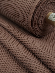 Вафельное премиум-полотно "Italy" цв.Коричнево-розовый, ш.1.5м, хлопок-100%, 240гр/м.кв