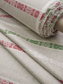 Полульняной жаккард "Родны кут", (для рушников и полотенец), ш.2.07м, лен-51%, хл-49%, раппорт 54см