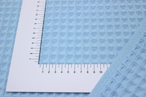 Вафельное премиум-полотно "Бохо" цв.св.бирюзово-голубой, ш.1.5м, хл-100%, 240гр/м.кв