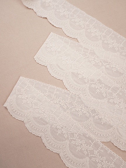 Шитье цв.кремовый (общая ширина 80мм, ширина вышивки 80мм), СОРТ2, хлопок-100%, батист