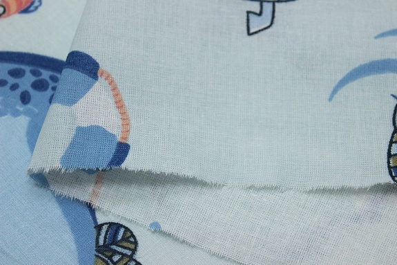 Поплин "Веселый китенок", ш.1.5м, хлопок-100%, 115гр/м.кв