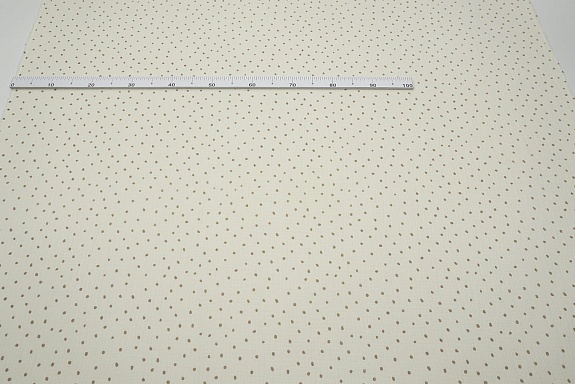 Муслин двухслойный с эф.жатости "Бежевые пятнышки на сливочном", ш.1.4м, хлопок-100%, 120гр/м.кв