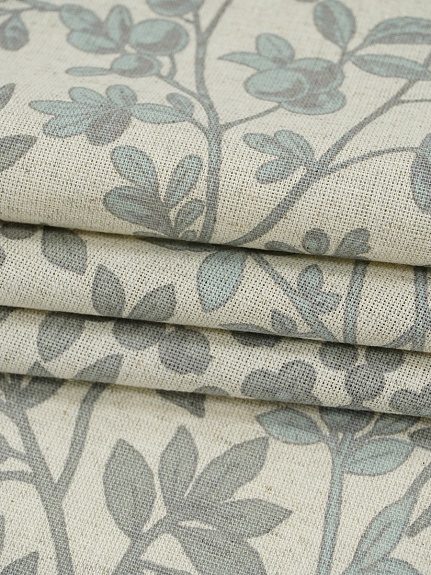 Мерный лоскут Полулен "Многолист" (на темно-суровом), ш.1.5м, лен-30%, хлопок-70%, 140гр/м.кв